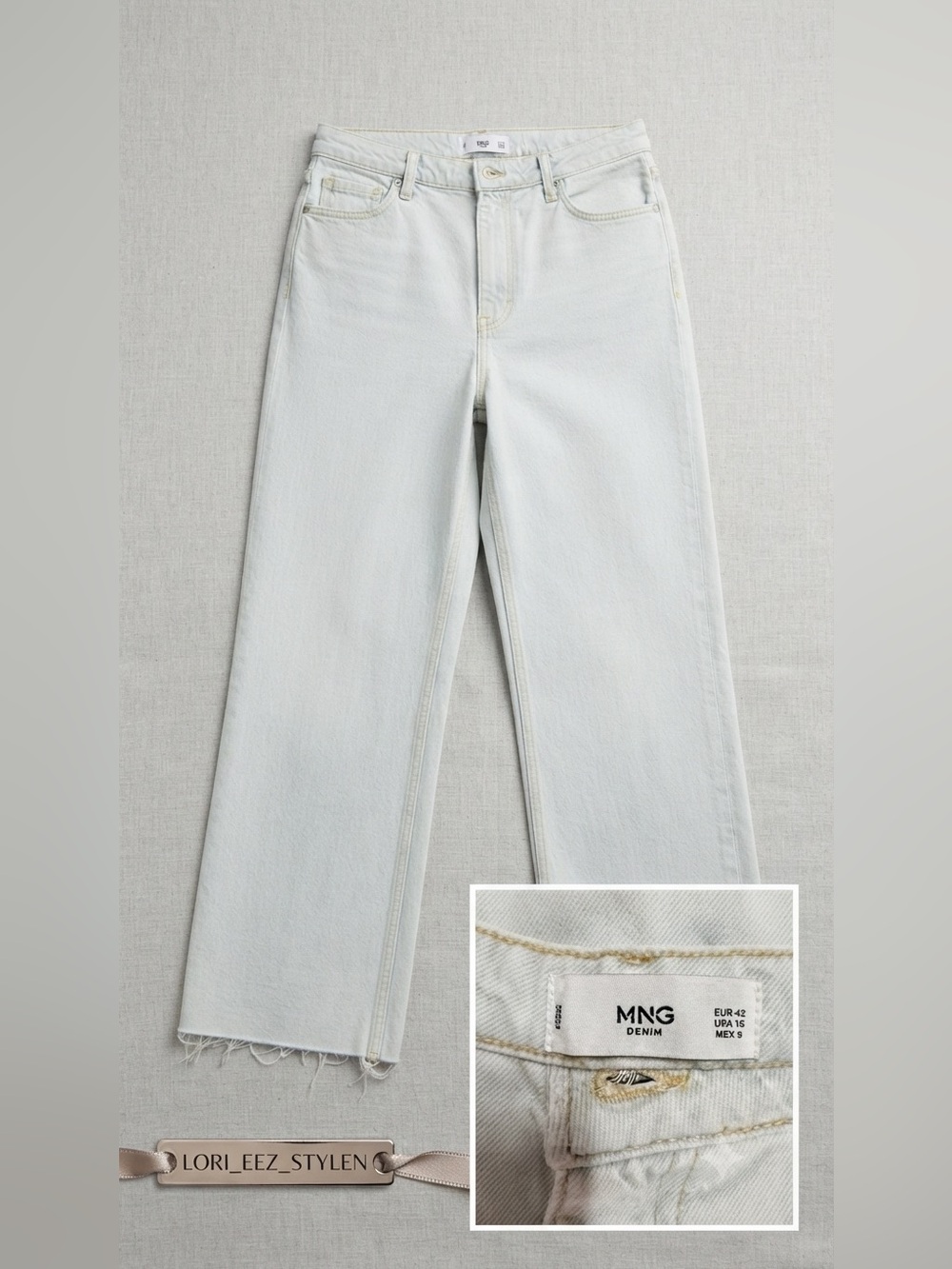 Mango Off-White Wide-Leg Jeans